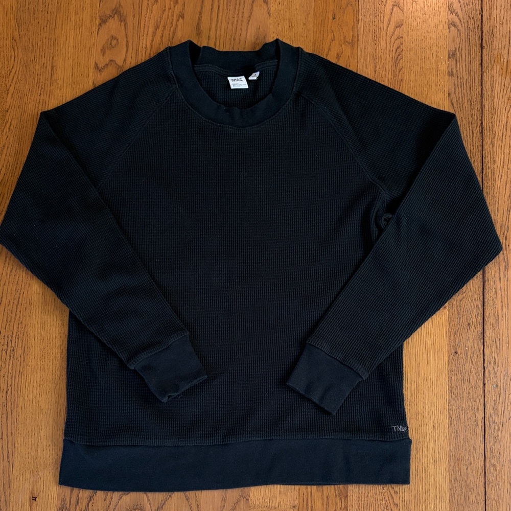 TNA Men's Black Waffle Knit Crewneck Sweater